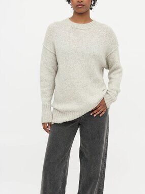 R13 Grey Oversized Alpaca Wool Blend Crewneck Sweater M